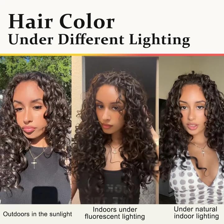 Vigorous Curly Clip In Hair Extensions,4PCS 20 inch Thick Curly Hair Extensions Lace Weft Clip Ins Invisible Natural Synthetic Hairpieces for Women,Dark Brown(6#) - Image 3