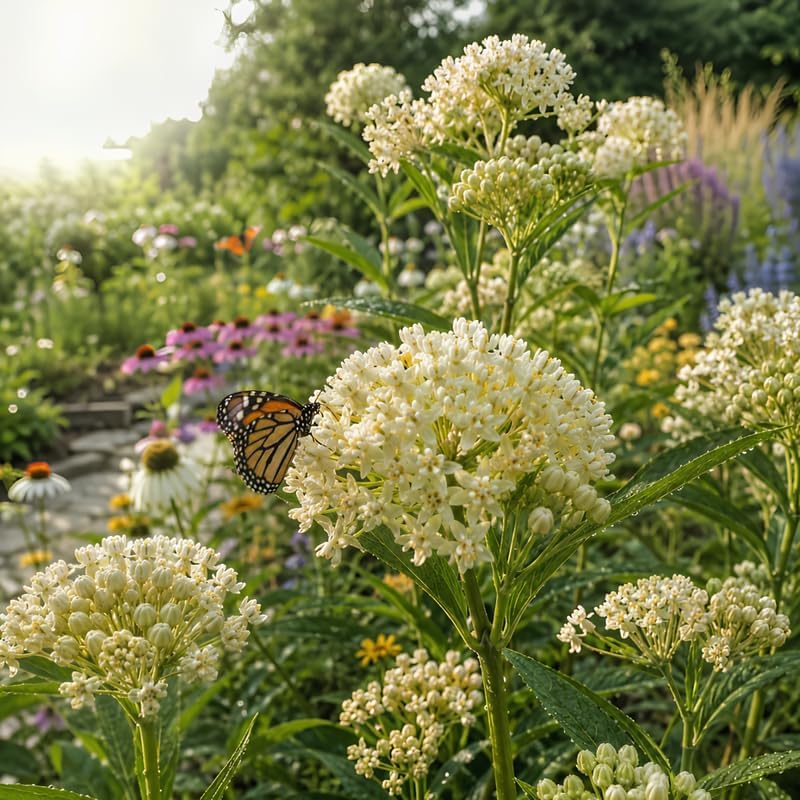 Milkweed Plants Live, White Swamp Milkweed Plants, 4-6 Inch Tall - Image 2