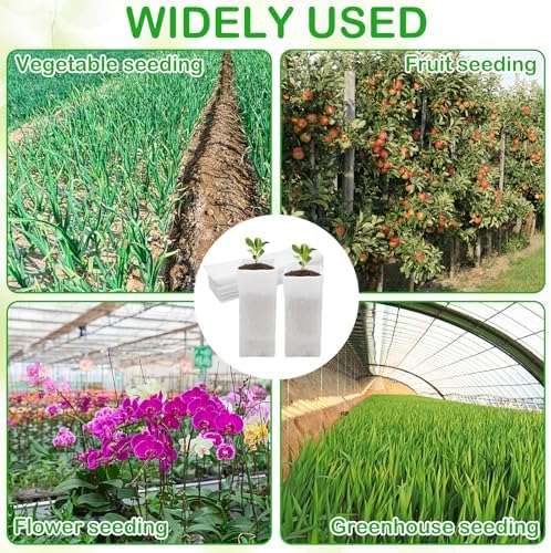 CANIPHA 60Pcs Nursery Grow Bags, Biodegradable Non-Woven Fabric Plant Bags, Seedlings Growing Pots for Vegetable Flowers Fruits Tree Planting (12.2 3.3 Inches) - Image 7