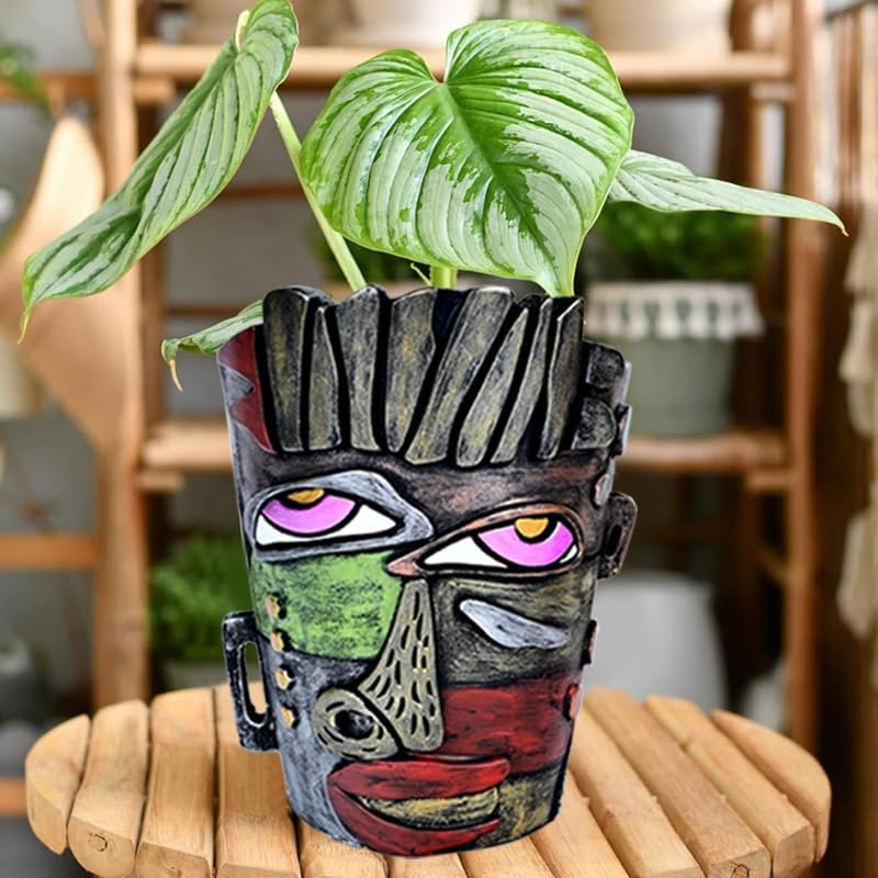 Midogaigai Abstract Face Planter Pots for Indoor Plants&Flowers Home Decor - Image 3