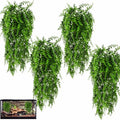 HERCOCCI 4 Pack Reptile Plants, Terrarium Hanging Plants Vines Artificial Leaves Habitat Decorations with Suction Cup for Bearded Dragon Hermit Crab Lizard Snake Geckos Chameleon by HERCOCCI