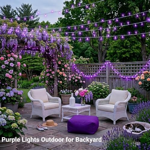 JMEXSUSS 99Ft Purple Halloween Lights, 300 LED Purple Christmas Lights - Image 3