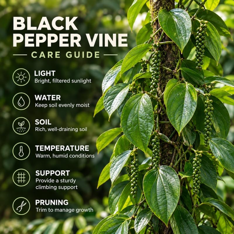 Piper Nigrum Plant, Black Pepper Vine 3-6" Tall - Image 5