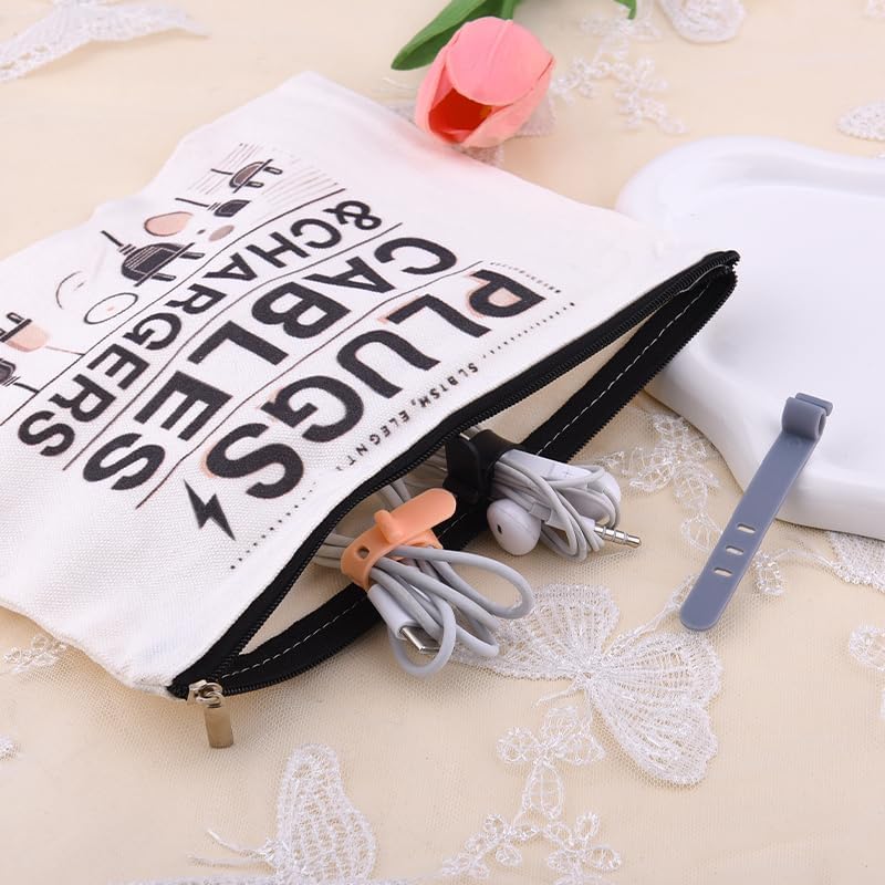 Charging Cable Organizer Pouch Bag Travel Elastic Silicone Cable Straps Cord Organizer Anti Loss Portable Earphone Plug Charger Storage Bag Data Cables Protector Cover Charge Cord Tie Wraps Protection - Image 6