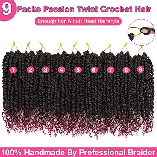 Passion Twist Crochet Hair 10" T1B/BUG Pre-Twisted - Image 2