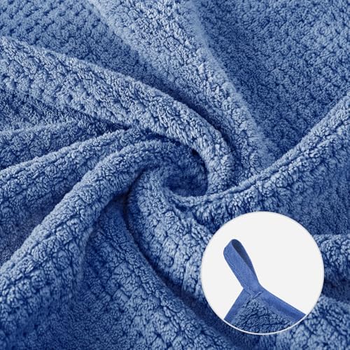 MaopaoBeauty 6 Pack Washcloth Set Towels - Quick Drying & Absorbent Microfiber Gym Towels 13x13 inches - Lightweight & Thin Yoga Towels - Multi-Purpose Camping Towels for SPA, Hotel & Bathroom, Blue - Image 4