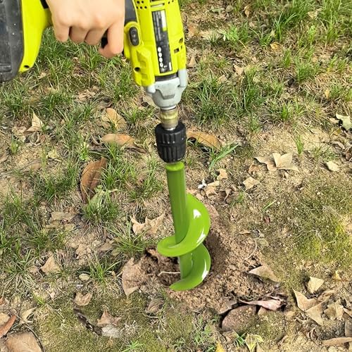TCBWFY 4"x12" Auger Drill Bit for Planting and Digging Holes, Garden Plant Flower Bulb Rapid Bulb Planter Earth Auger Bit Post or Umbrella Hole Digger for 3/8" Hex Drive Drill - Image 7