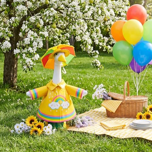 DECOHS 3 Pcs Raincoat Porch Goose Outfits, Summer Lawn Goose Statue Cloth - Image 4