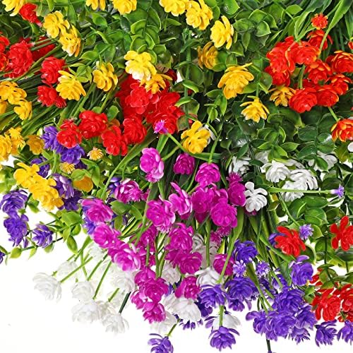 WILLBOND 12 Bundles UV Resistant Faux Flowers, Multi Color - Image 3