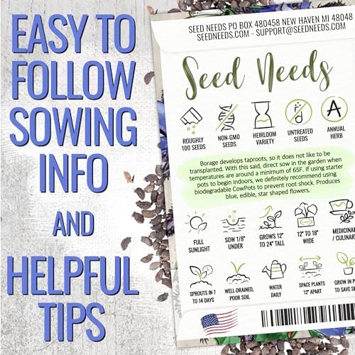 Seed Needs Borage Seeds to Plant an Herb Garden - 1 Pack - Image 3