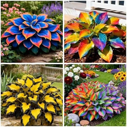 375+ Rainbow Hosta Seeds Heart Shaped Leaves, Hostas Seed for Planting Drought Tolerant Colorful Hosta Plants Outdoor Garden by WivolibeSeeds