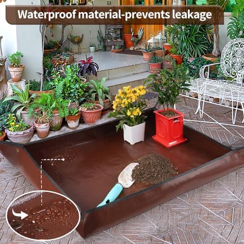 39.5" X 31.5" Large Repotting Mat for Indoor Plants Transplanting and Dirt Control - Portable Potting Tray for Plant Lovers Gardening Gifts for Women Men - Image 4