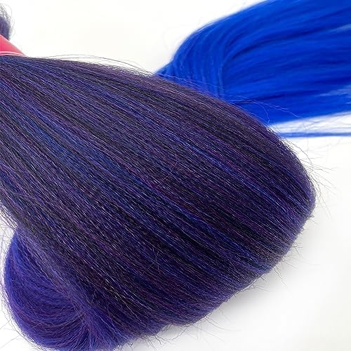 Ombre Braiding Hair Pre Stretched, Knotless Pre Stretched Braiding Hair 26 inch Black Blue Purple Ombre Braids Micro Itch Free Yaki Braiding Hair Extensions - Image 4