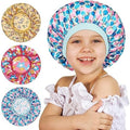 3 Pcs Kids Bonnets for Girls, Satin Silk Hair Bonnet for Sleeping by choshion