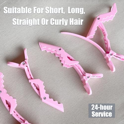 100 Pcs Alligator Hair Clip for Styling Sectioning - Salon Hair Clip for Thick Hair, Plastic Hair Styling Clip with Wide Teeth & Double-Hinged Design (Pink) - Image 5
