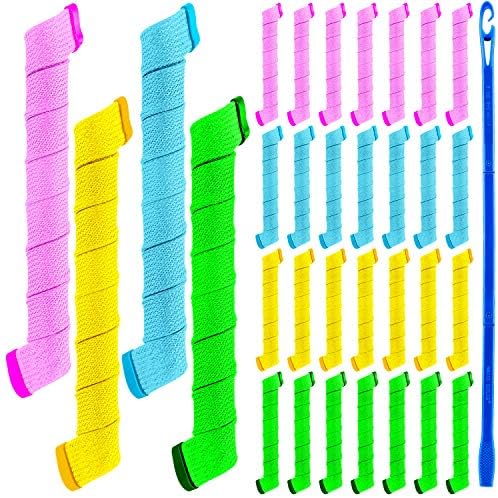Wave Curlers Kit for Hair Supplies - 42 Spiral Curling Rods, No Heat Hair Styling with 40 Rollers and 2 Hooks (11.8 Inch) by Willbond+Technology+Limited