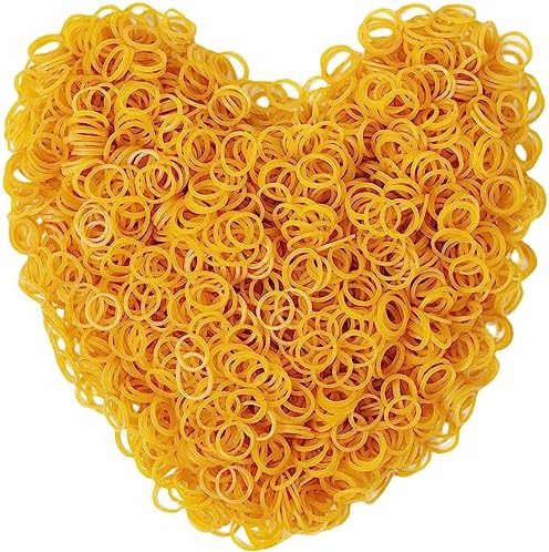 AIWOQI Rubber Bands Mini Small 2000pcs rubber band 0.5in Strong Yellow - Image 2