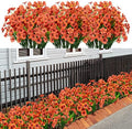 LikSoor 21 Bundles Artificial Outdoor UV Resistant Flowers No Fade Fake Outside Flowers Plastic Greenery Faux Shrubs Garden Porch Window Box Home Decoration (Orange) by LikSoor