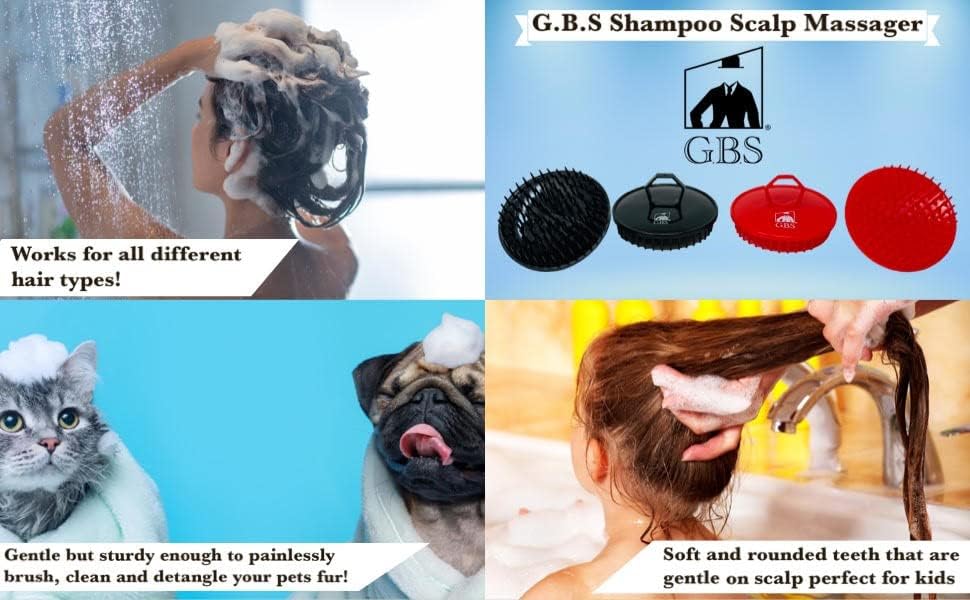 Scalp Massager Shampoo Brush Pack of 2 – Scalp Scrubber for Dandruff Removal, Exfoliating Hair Brush, Wet & Dry for All Hair Types - Image 4