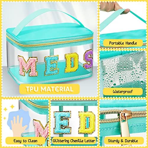 Geetery Meds Travel Bag Green, Meds Chenille Letter Clear - Image 4