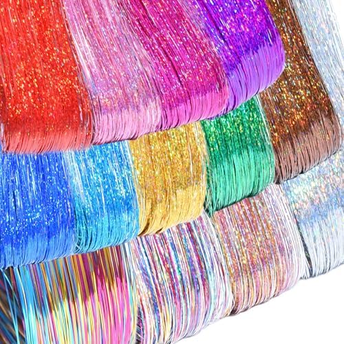 USA Hair Tinsel Kit for Girls Women Fairy Glitter Tinsel Hair Extensions - Image 4