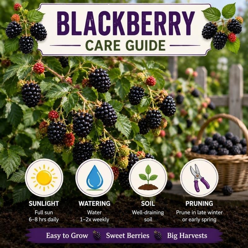 2 Triple Crown BlackBerry Plants Live, Fruit Berry Bush, 4-7 Inch Tall - Image 3