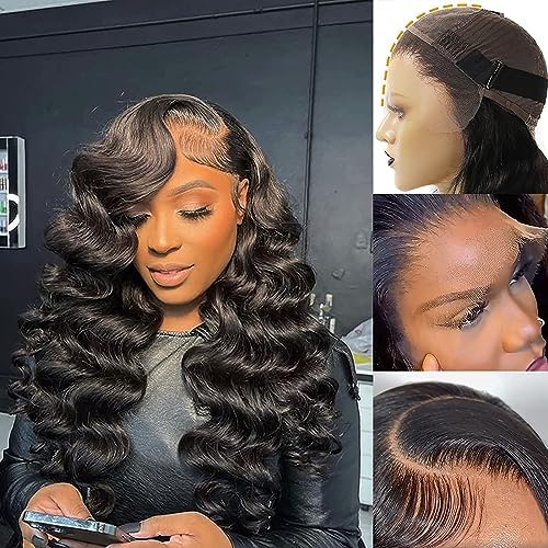 BEEOS 13x6 SKINLIKE Real HD Lace Front Wig, 250% Density Human Hair Human Hair Pre-Plucked Bleached Knots 0.10mm Ultra-thin Invisible Swiss Lace 24 Inch by BEEOS