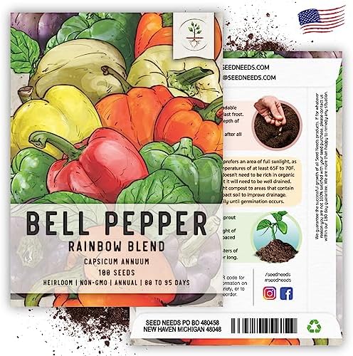 Seed Needs Rainbow Bell Pepper Seeds to Plant Vegetables - 5 Packs - Image 6