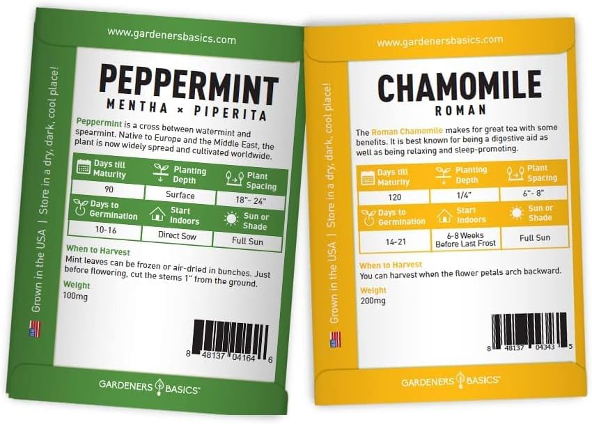 Tea Growing Kit - Includes Medicinal Lavender, Chamomile, Lemon Balm, Peppermint and Echinacea Heirloom Garden Seeds, Grow Pots, Soil, Plant Markers, Indoor Herb Kit Outdoor Tea Garden Kit - Image 6