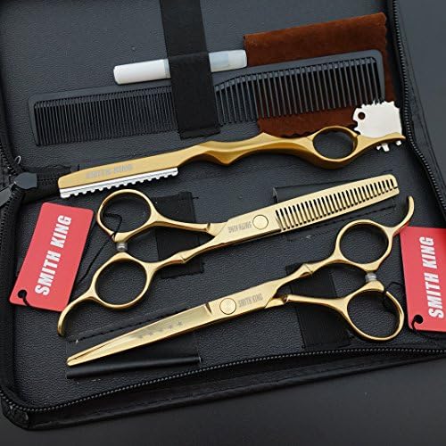 6.0 Inches Professional hair cutting thinning scissors set with razor (Gold) - Image 2