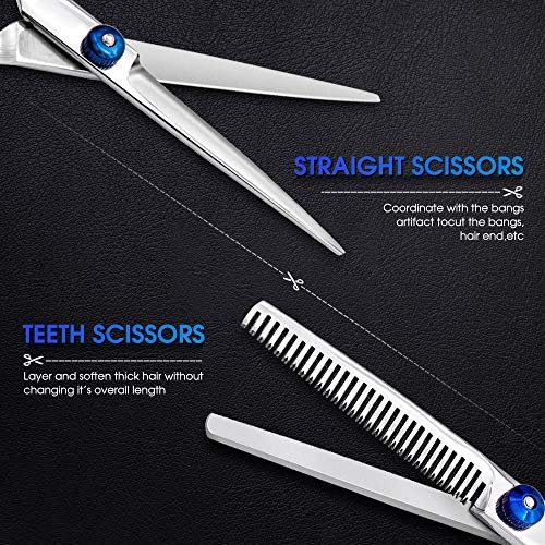 Hair Cutting Scissors Kits, 10 Pcs Stainless Steel Hairdressing Shears Set Professional Thinning Scissors For Barber/Salon/Home/Men/Women/Kids/Adults Shear Sets - Image 2