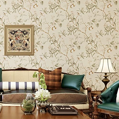 Q QIHANG Non-Woven Wallpaper 1.73' W x 32.8' L (Light Yellow) by QQIHANG
