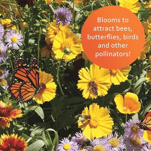 Earth Science Wildflower Pollinator Mix - 6lb, Over 56,000 Seeds, 3-in-1 Mix of Wildflower Seeds, Plant Food, & Soil Conditioners for Bees, Hummingbirds, Butterflies, Non-GMO, Up to 1,000 Sq. Ft. - Image 4
