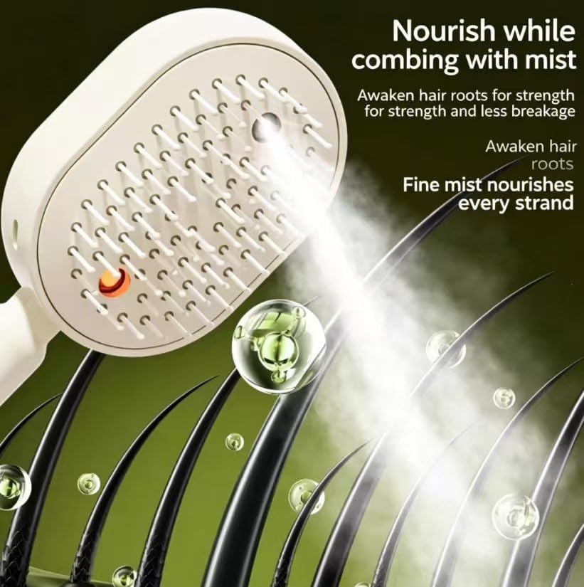 Electric Spray & Massage Hair Brush, 2026 Electric Steaming Massage Care Brush, Relieve Hair Tangles & Dryness, Works Beautifully on Curly, Straight, Thick, Thin, Long, or Short Hair, (Purple) - Image 2