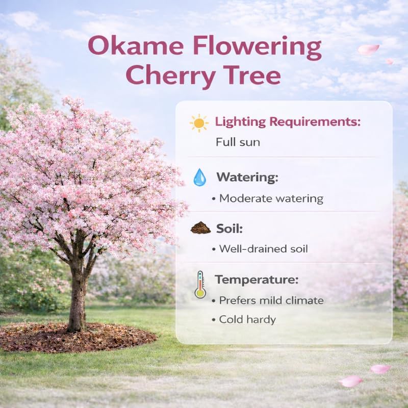 Okame Cherry Tree Live Plant - Image 6