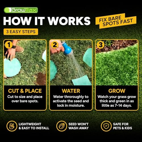 Growtrax Biodegradable Grass Seed Mat - 50 Sq Ft Bermuda Rye - Image 5