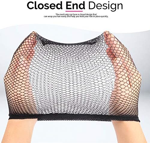 Fandamei Wig Cap, 4PCS Black Mesh Wig Cap Net, Closed End Hair Mesh Net Wig Caps, Liner Weaving Caps for Women, Men, Kids - Image 3