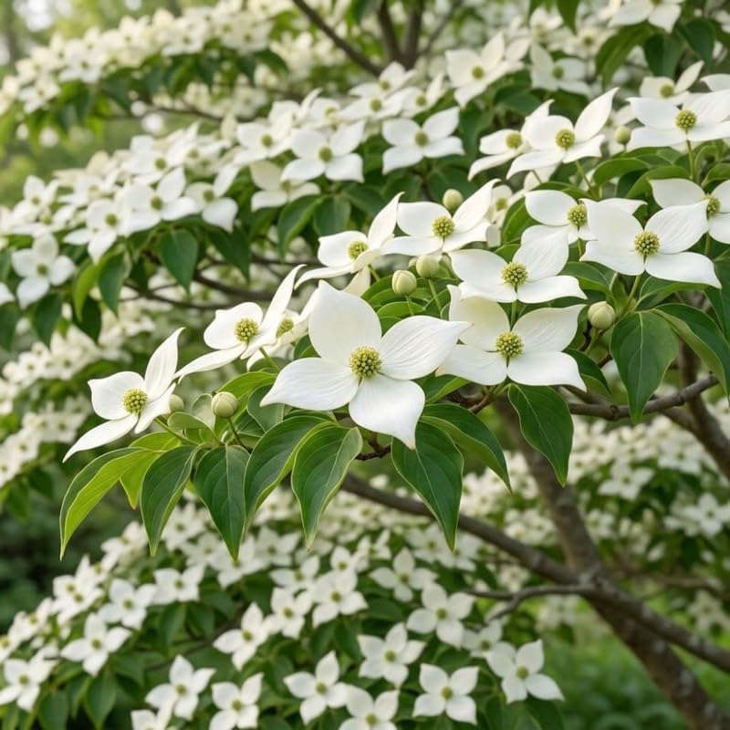Kousa Japanese Dogwood Tree Live Plant, 10-16 Inch Tall in Quart Pot, White Flowering Ornamental Tree, Cold-Hardy Flowering Shrub for Home Garden - Image 5
