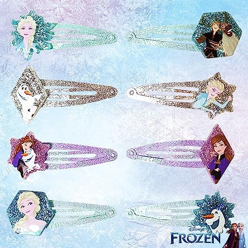 Disney Frozen Kids Hair Clips for Girls Snap Clips 8 Pack Multi Color Ages 3+ - Image 2