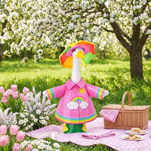 DECOHS 3 Pcs Raincoat Porch Goose Outfits, Summer Lawn Goose Statue Cloth - Image 6
