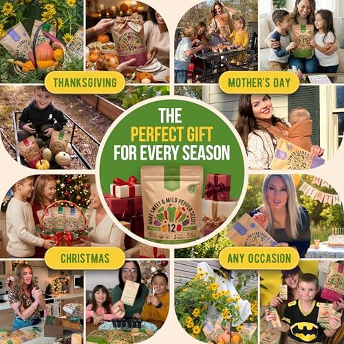 Organo Republic 12 Rare Sweet & Mild Pepper Seeds Variety Pack - 770+ Non-GMO Heirloom Pepper Seeds for Outdoor and Indoor Home Gardening, Including Pepper Anaheim, Pepperonchini, Pimento, Lilac Bell - Image 6