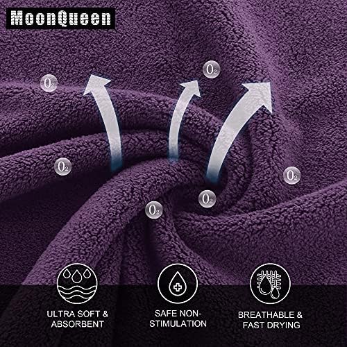 MOONQUEEN Ultra Soft Premium Washcloths Set - 12 x 12 inches - 72 Pack - Quick Drying - Highly Absorbent Coral Velvet Bathroom Wash Clothes (Plum) - Image 2
