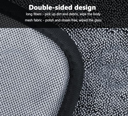 Shiny Cleaning Cloths,3pcs Shiny Drying Towels,Shower Doors Drying Towels,16 * 24in Streak Free Glass Window Car Mirror Super Absorben Microfiber Cleaning Cloths (3pcs grey16*24") - Image 5