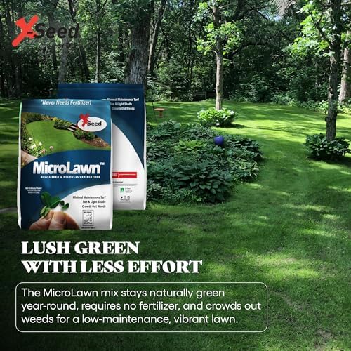 X-Seed Microlawn Grass Seed & Microclover Mix – Dense Self Feeding Lawn, Sun & Shade, Crowds Out Weeds, High Traffic, Drought-Resistant, 5 lb Bag - Image 6