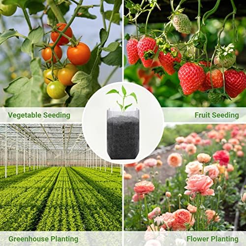 GREANER 100PCS Biodegradable Plant Bags, 5.9x6.3 inches Non Woven Seedling Bags for Planting, Garden Seed Starters Pouchs for Vegetables, Flowers, Indoors and Outdoor Use - Image 2