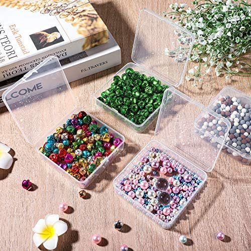 Jetec 6 Pieces Small Clear Plastic Storage Box, 3.7 x 3.7 x 1.2 Inch - Image 6