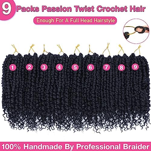 Passion Twist Crochet Hair 8" 2# Pre-Looped 9Packs - Image 5