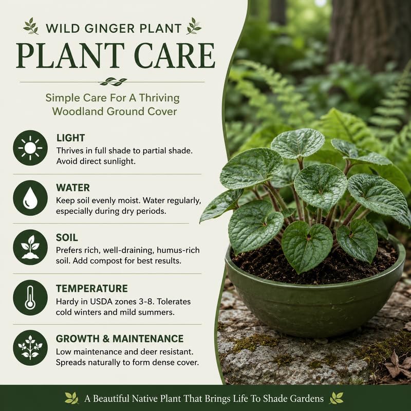 Wild Ginger Plant in Small Pot, Easy Care Wild Ginger, Hardy Perennial, Full Shade Loving Groundcover for Gardens - Image 6
