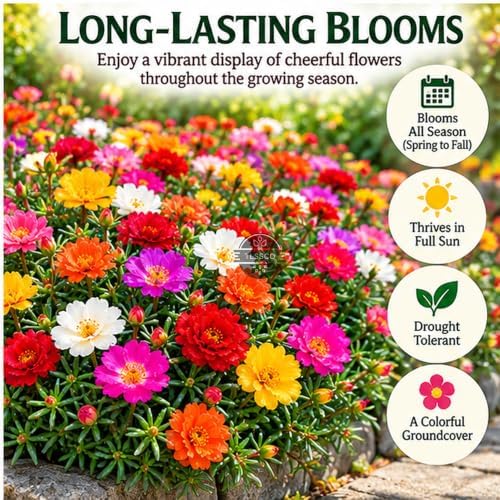 24500 Mix Moss Rose Heirloom Flower Seeds, Bulk Pack, Portulaca Grandiflora - Image 5