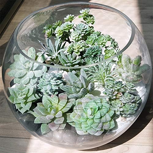Supla 11 Pcs Mini Artificial Succulents Picks Unpotted Faux Succulent Assortment in Flocked Green in Different Type Different Size Succulents Echeveria Agave Floral Arrangement Mother Day' s Gift - Image 2